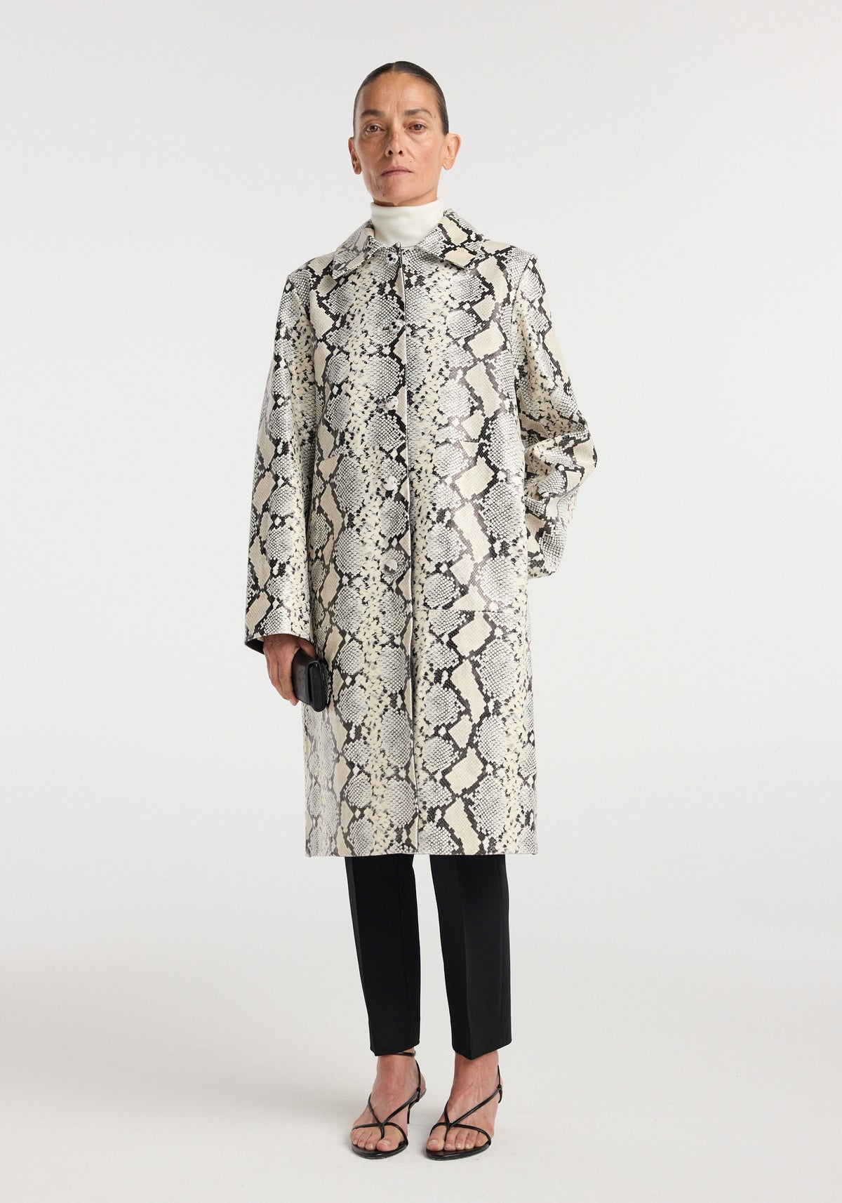 Snakeskin leather coat | snakeskin