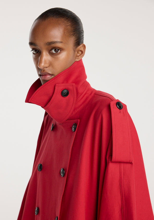 Cape trenchcoat | cherry
