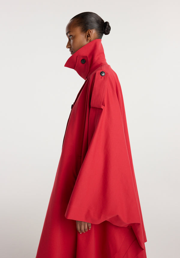 Cape trenchcoat | cherry