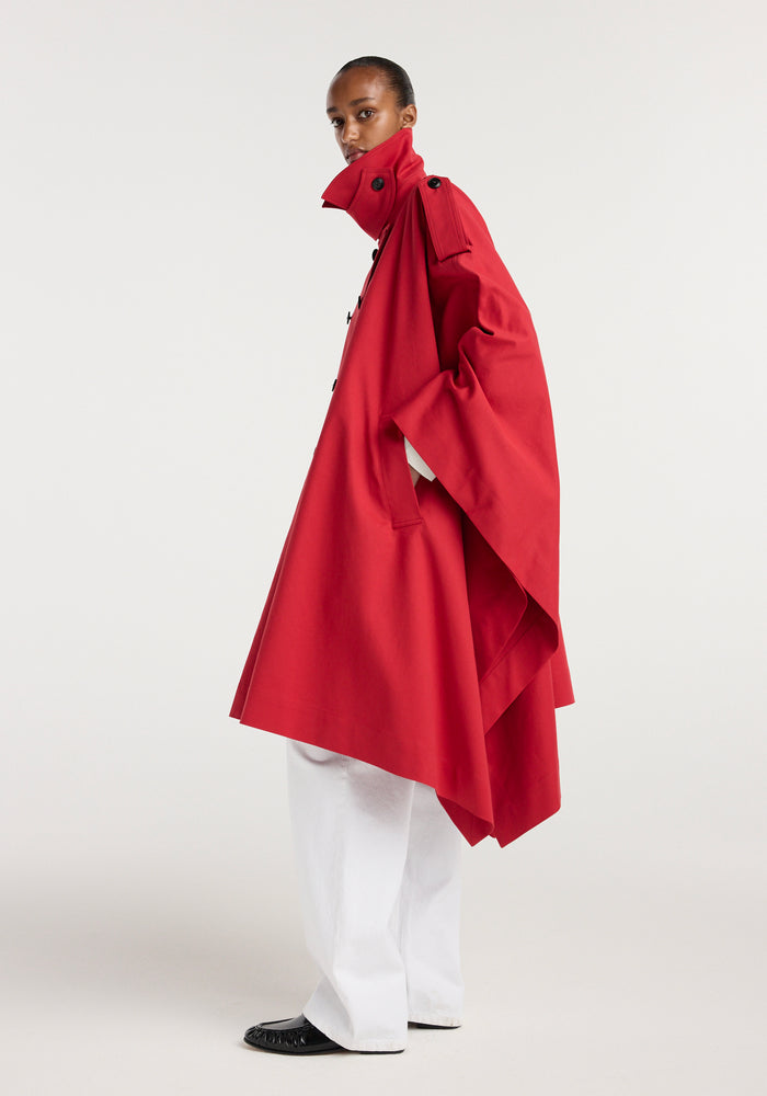 Cape trenchcoat | cherry