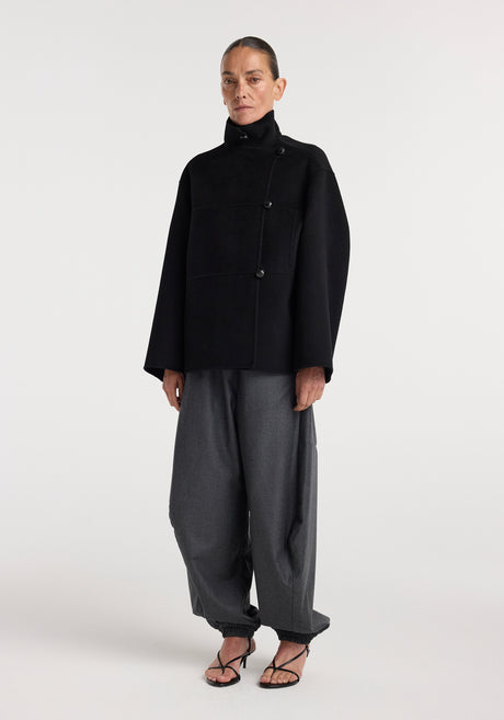 Double-faced wool jacket | black