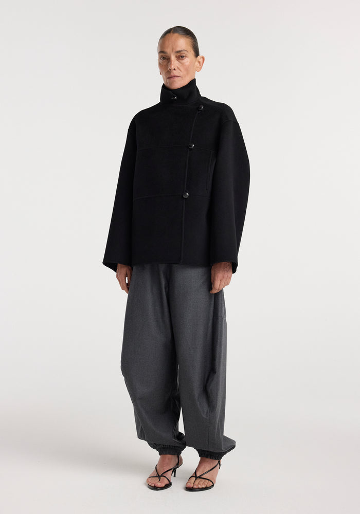 Double-faced wool jacket | black