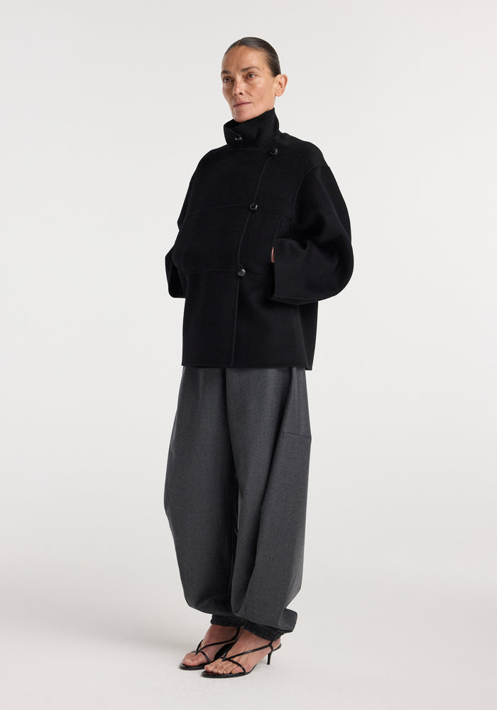 Double-faced wool jacket | black