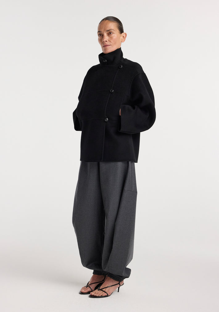 Double-faced wool jacket | black