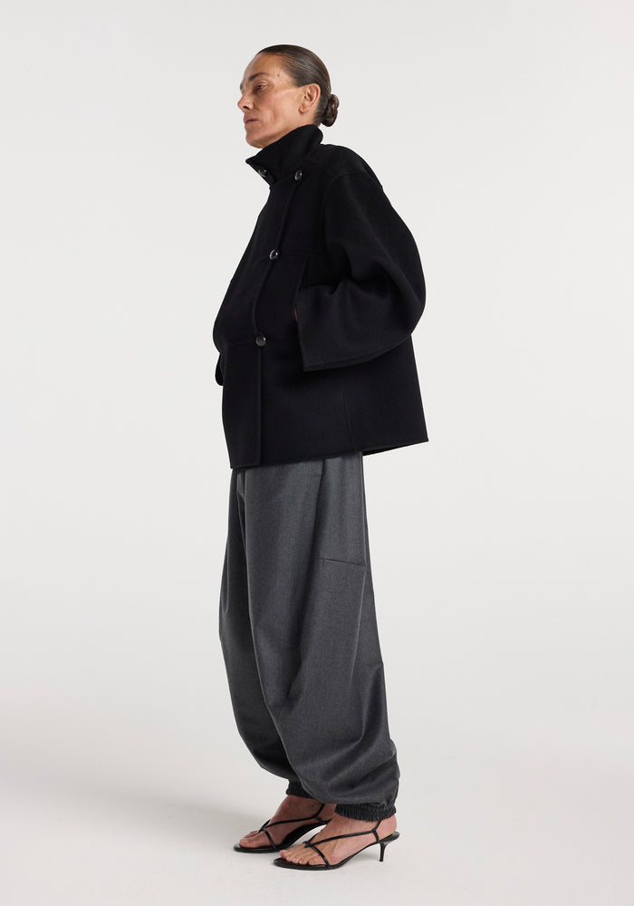 Double-faced wool jacket | black