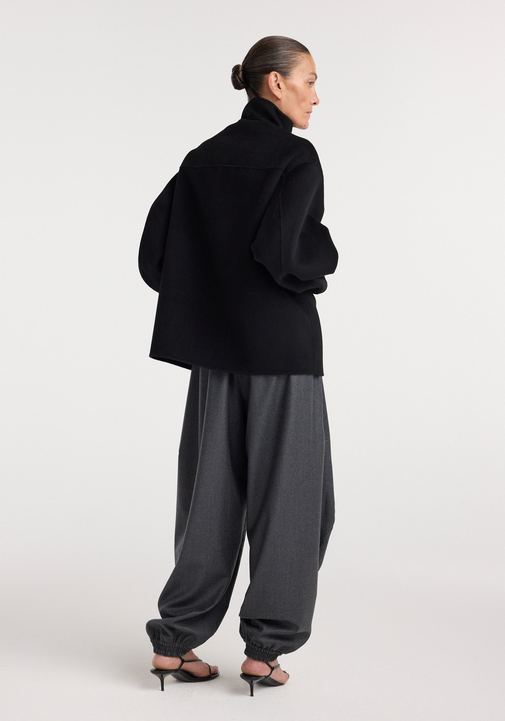 Double-faced wool jacket | black
