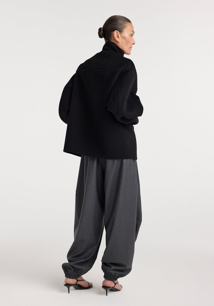 Double-faced wool jacket | black