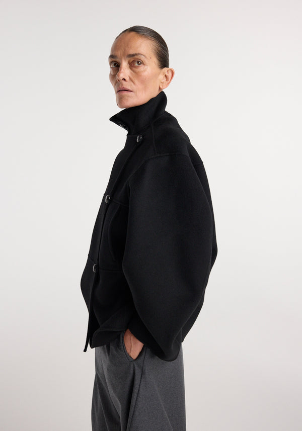 Double-faced wool jacket | black