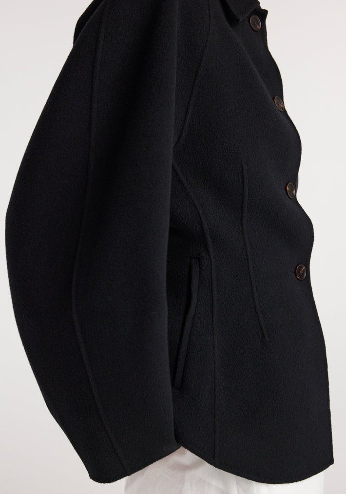 Double-faced sculptural jacket | black