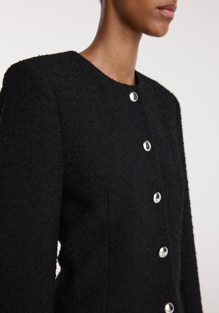 Bouclé shaped blazer | black