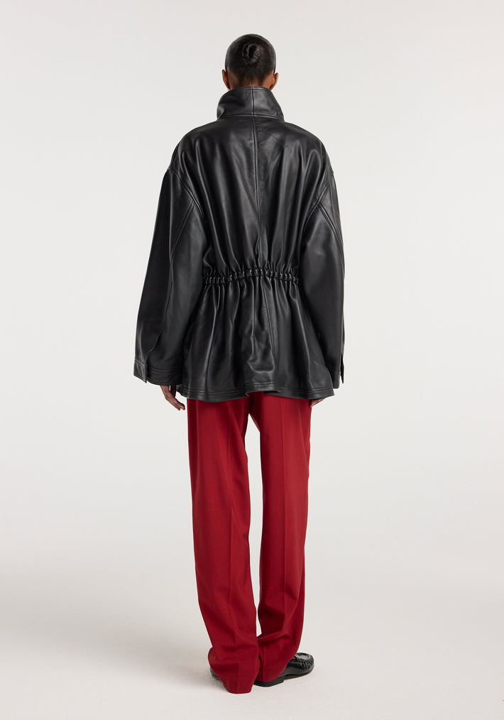 Sculptural leather jacket | black