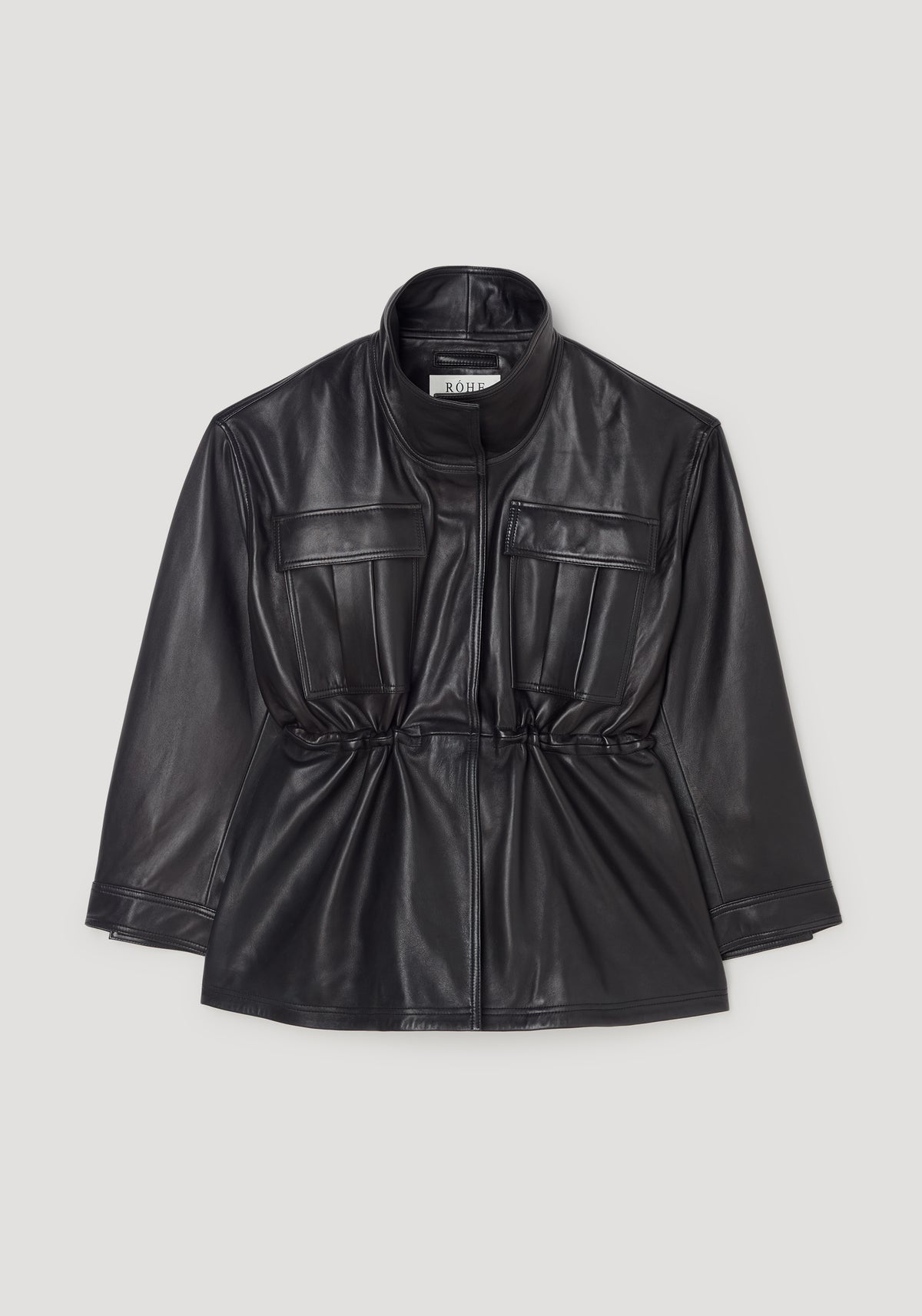 Sculptural leather jacket | black