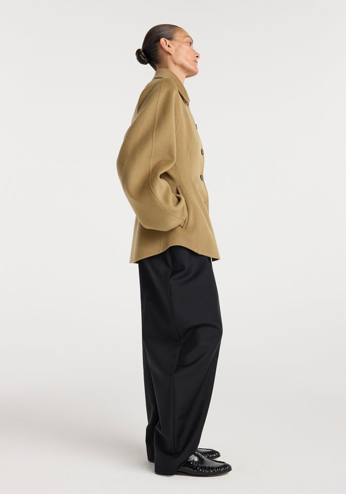 Double-faced sculptural jacket | camel