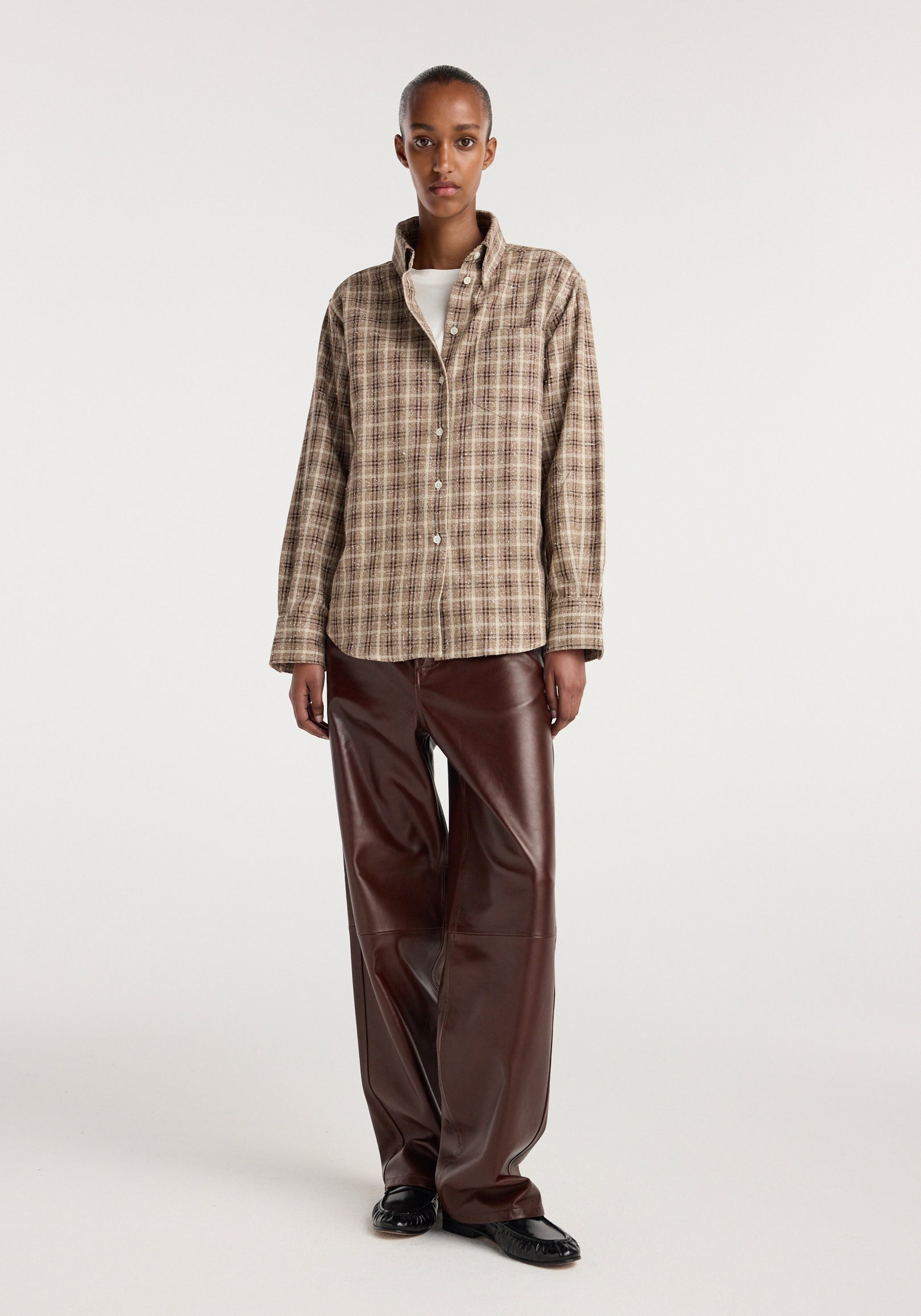 Oxford bouclé check shirt | boucle check