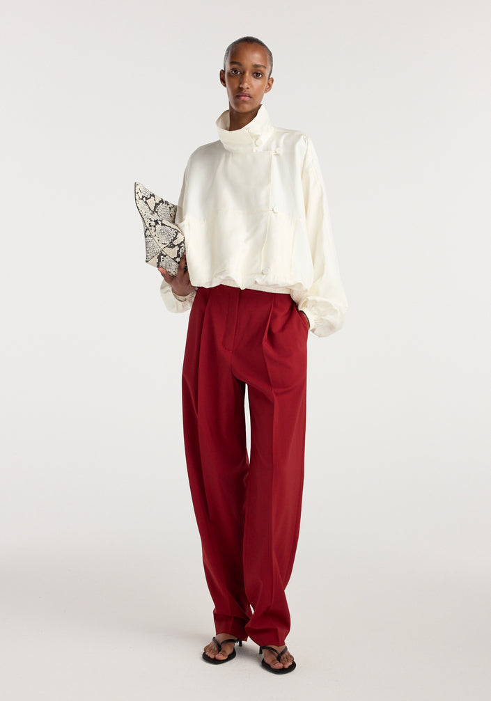 Silk blouson anorak | cream