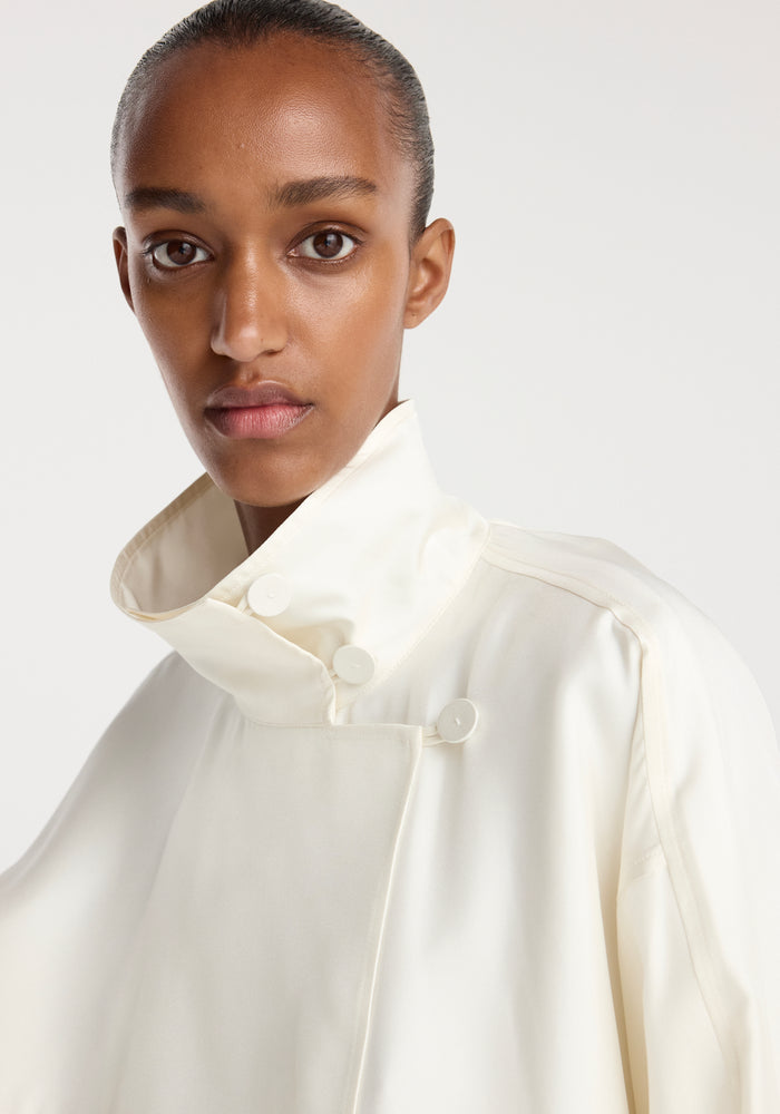 Silk blouson anorak | cream