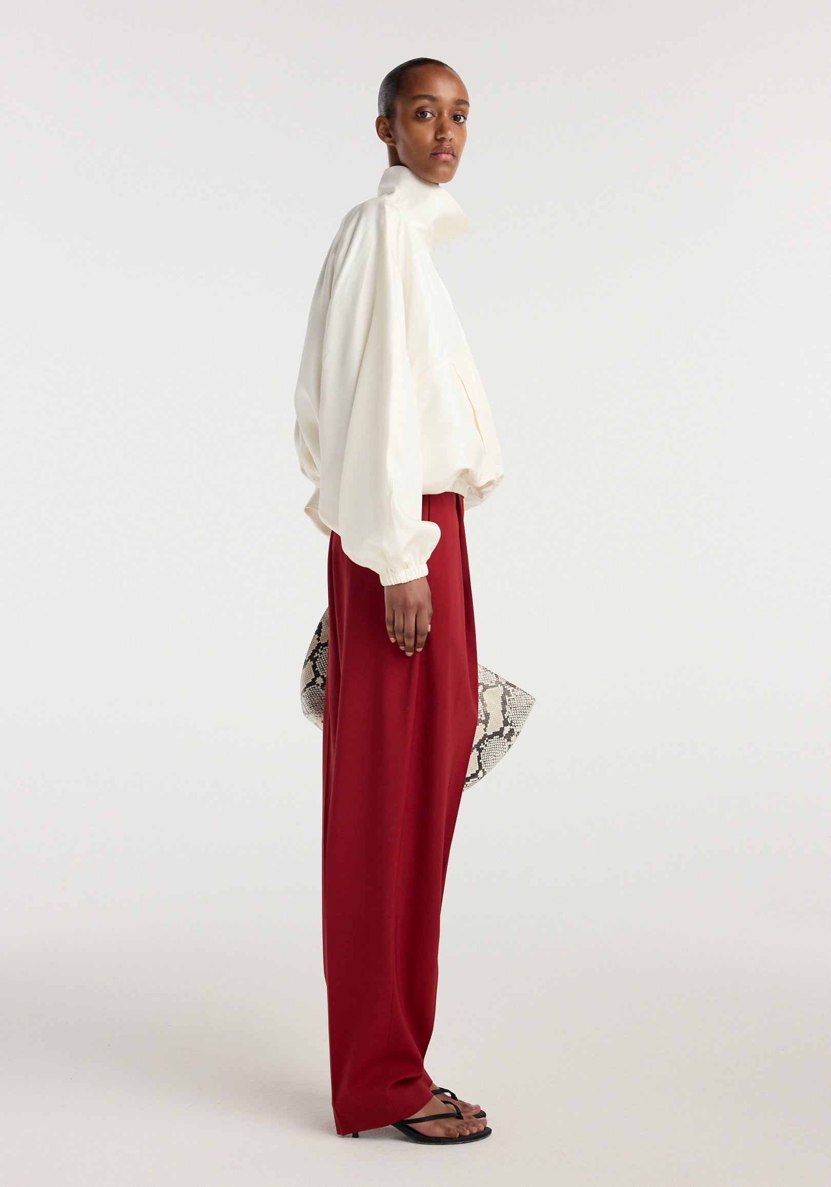 Silk blouson anorak | cream