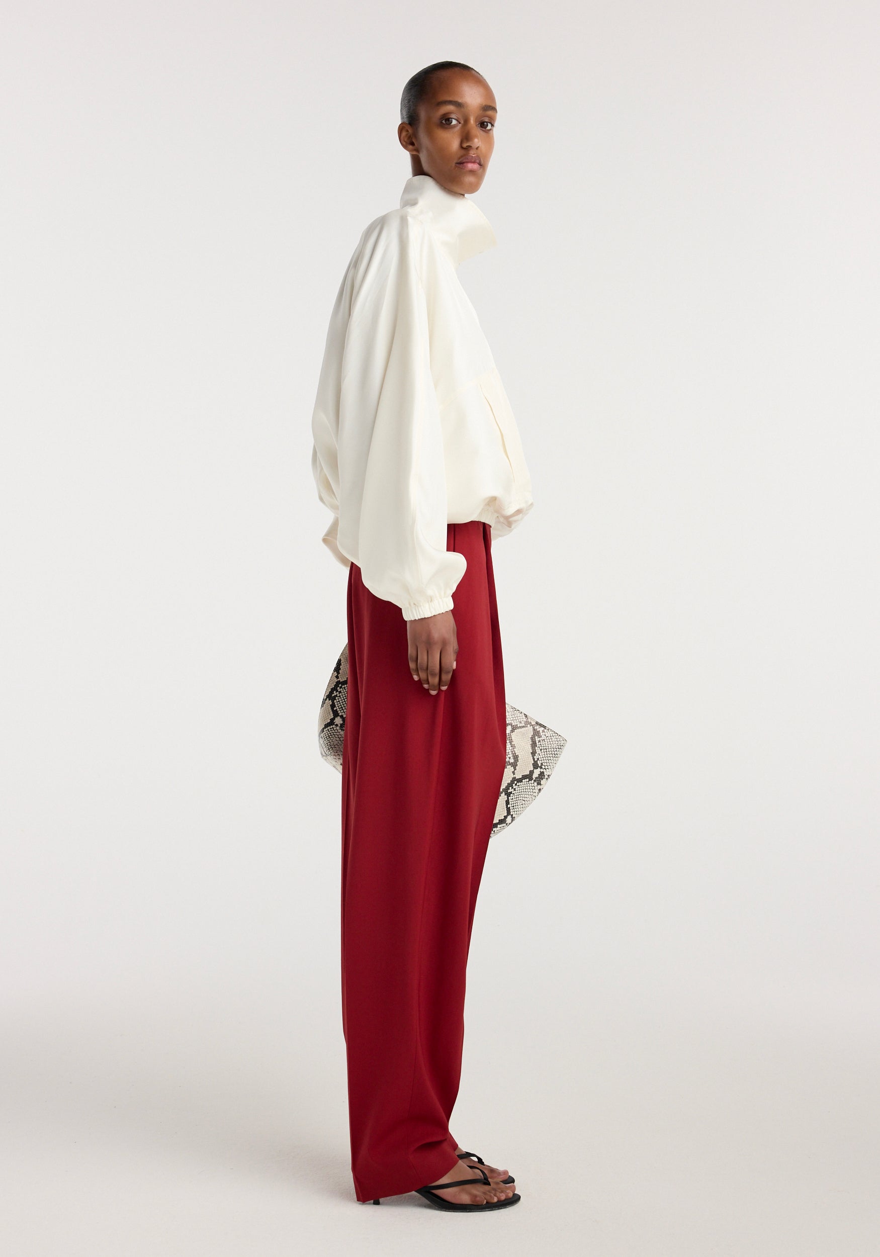 Silk blouson anorak | cream