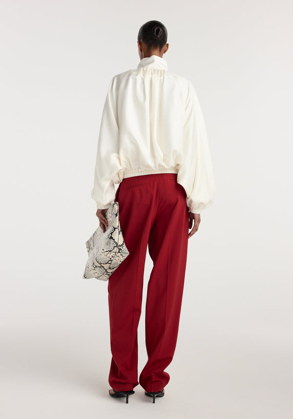 Silk blouson anorak | cream