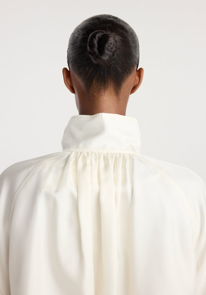 Silk blouson anorak | cream