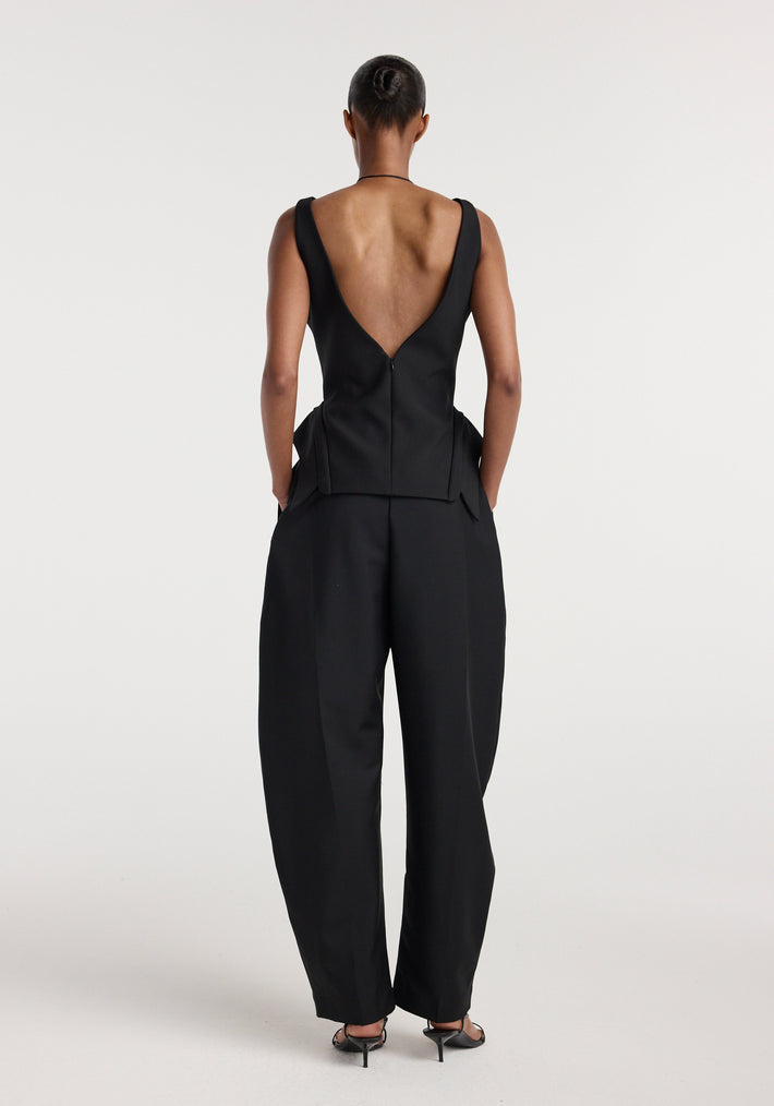 Deconstructed collar top | black