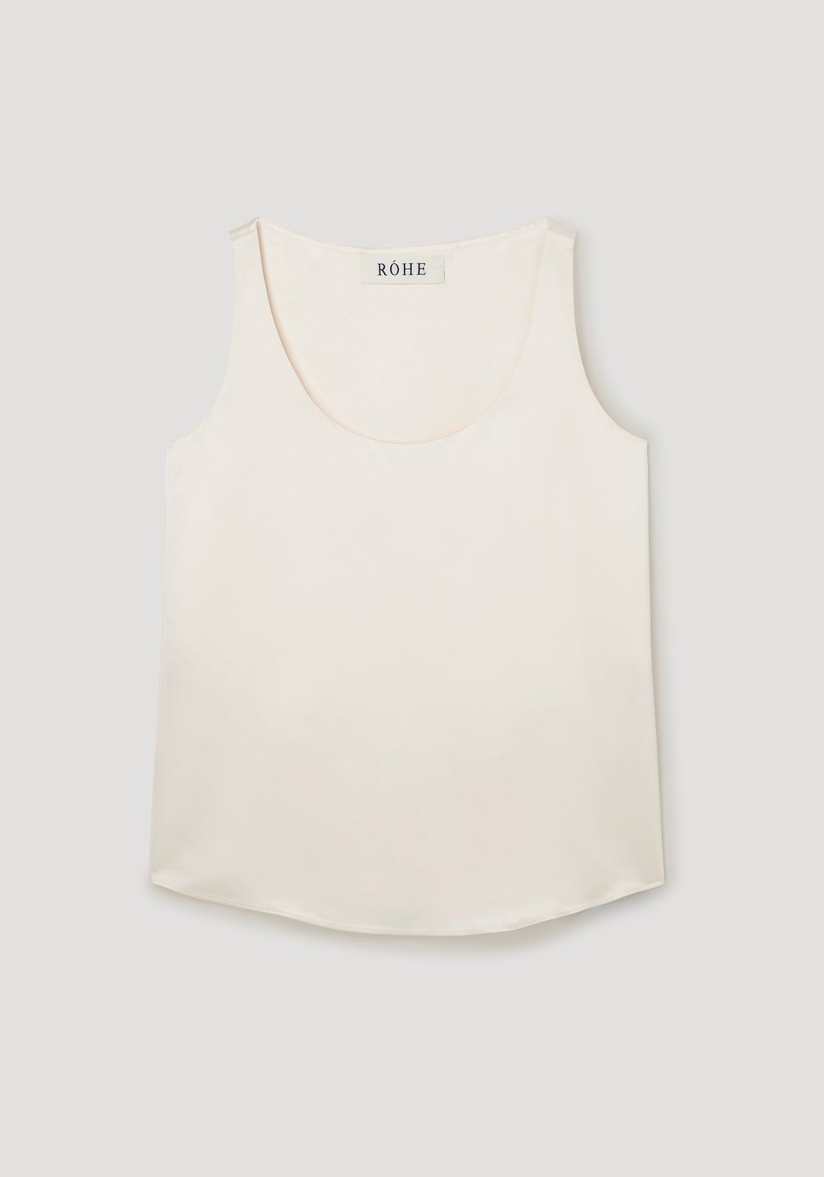 Satin scoop-neck top | ivory
