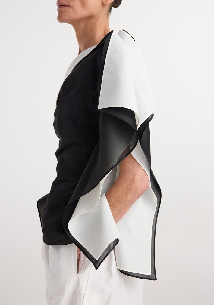 Sculptural double layered top | black
