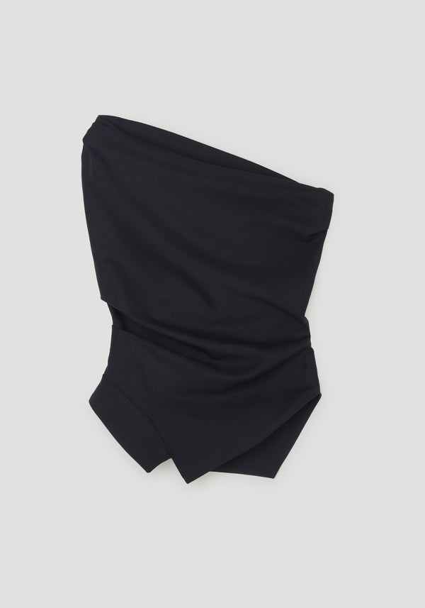 Off shoulder lapel top | black