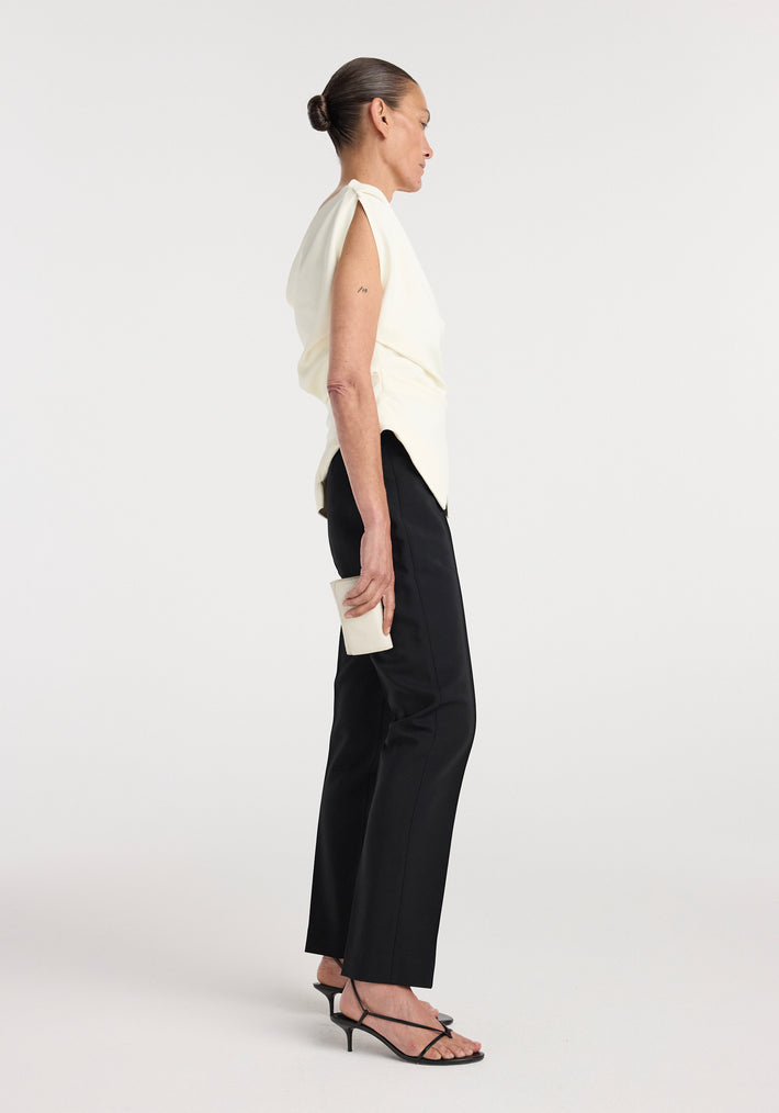 Off shoulder lapel top | off white
