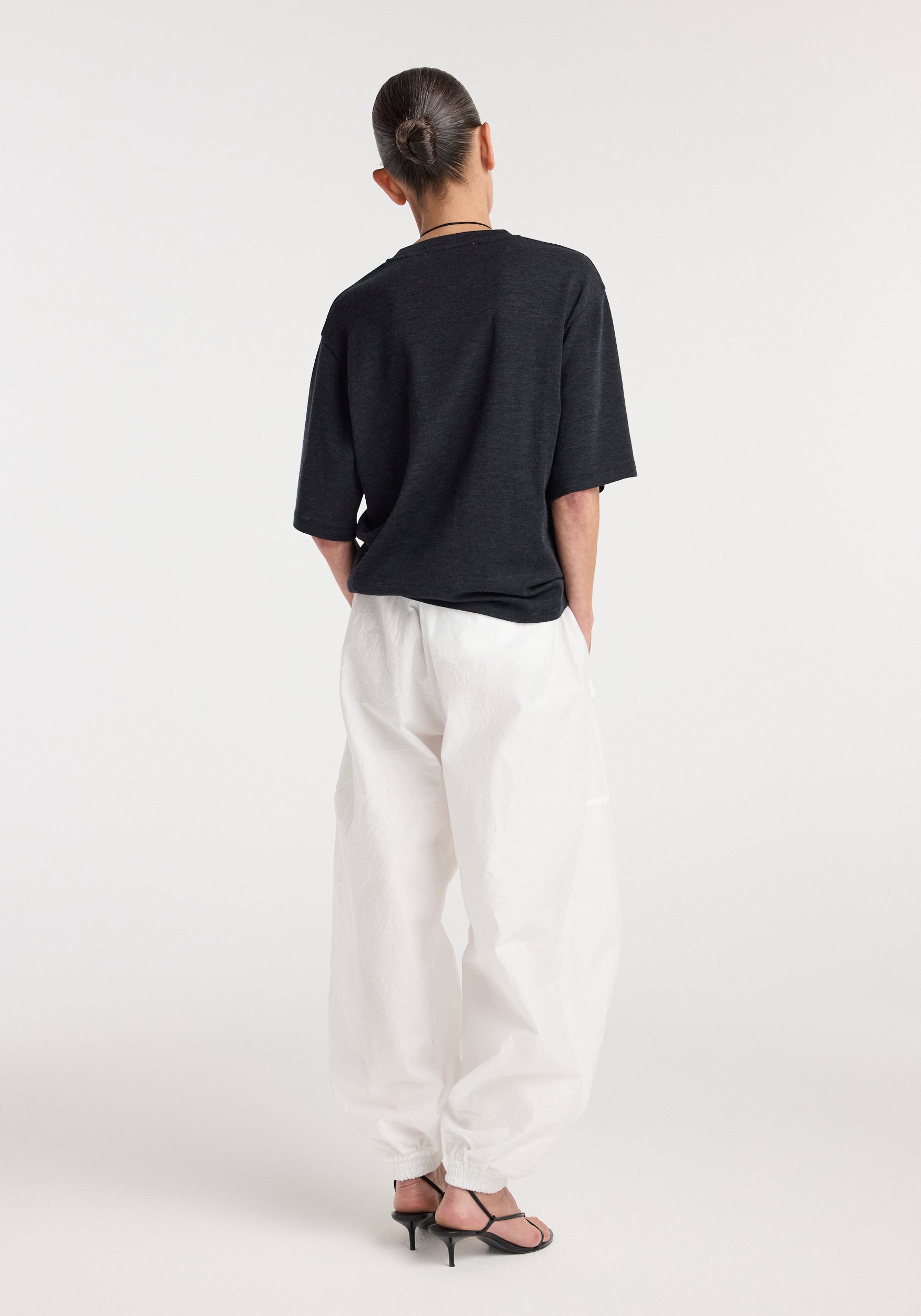 Oversized merino t-shirt | anthracite melange
