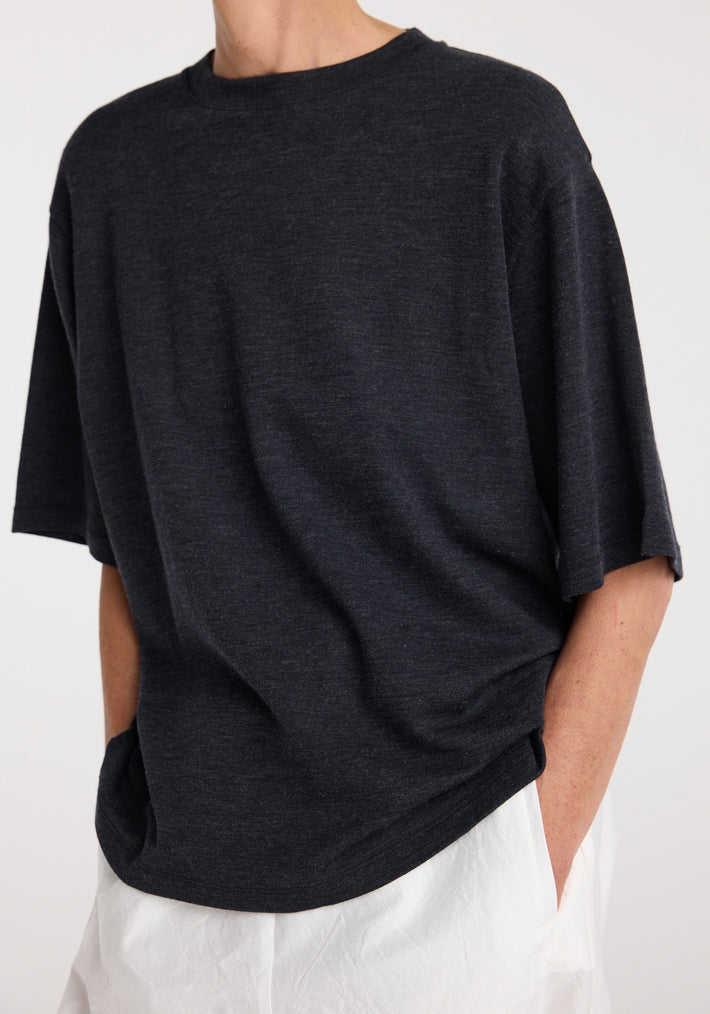 Oversized merino t-shirt | anthracite melange