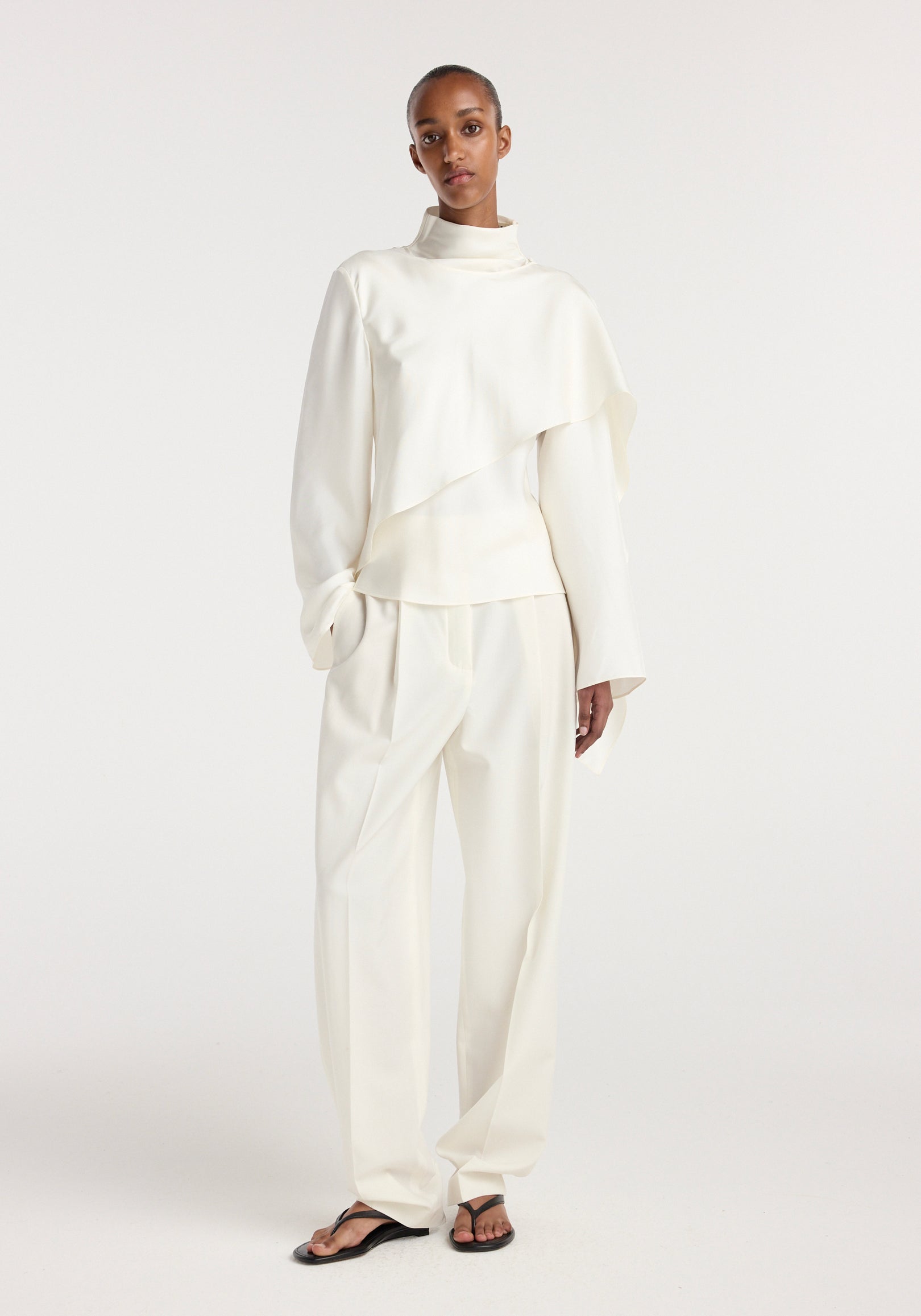 Silk foulard top | cream