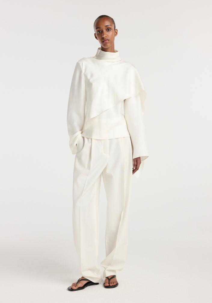Silk foulard top | cream