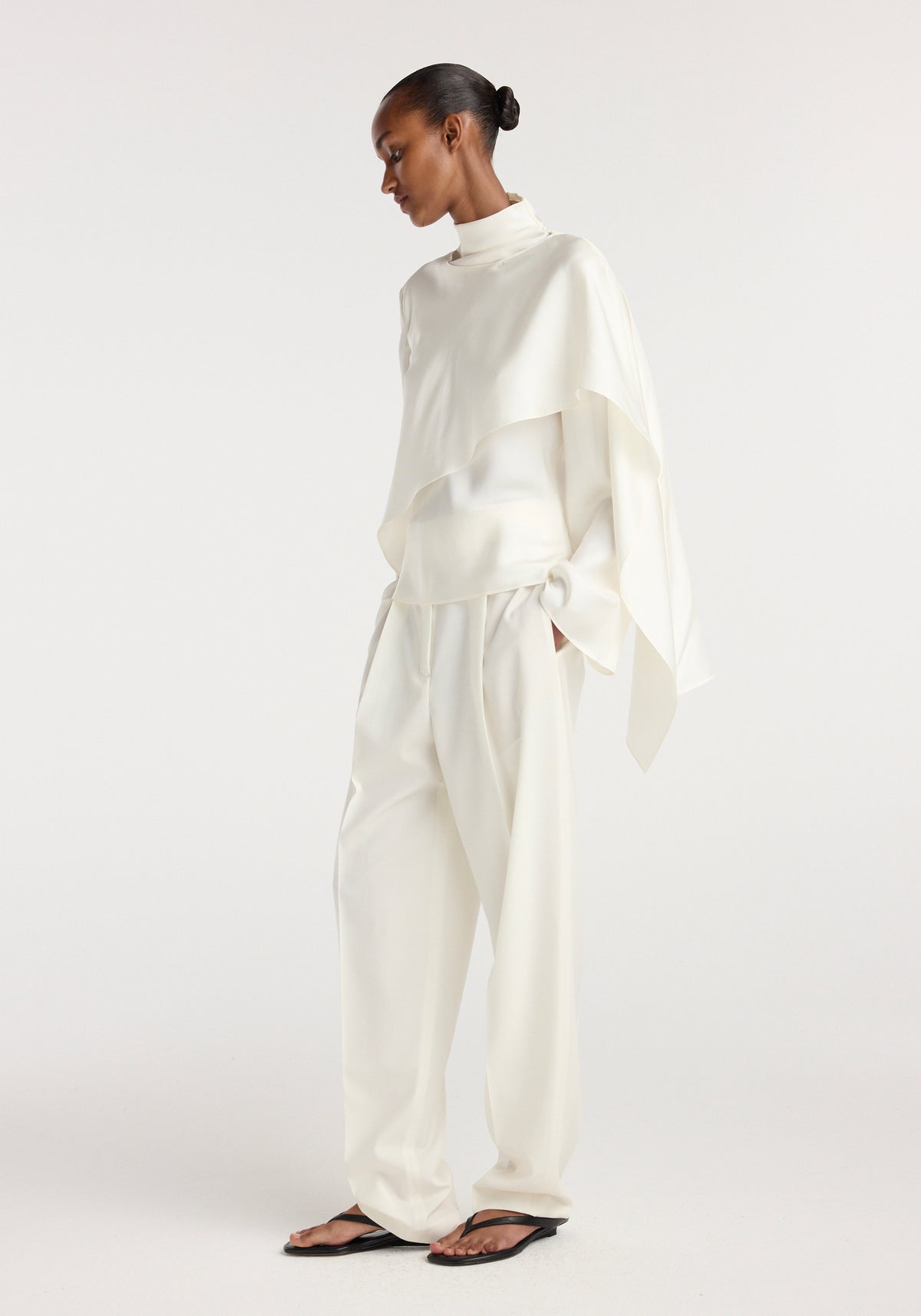 Silk foulard top | cream