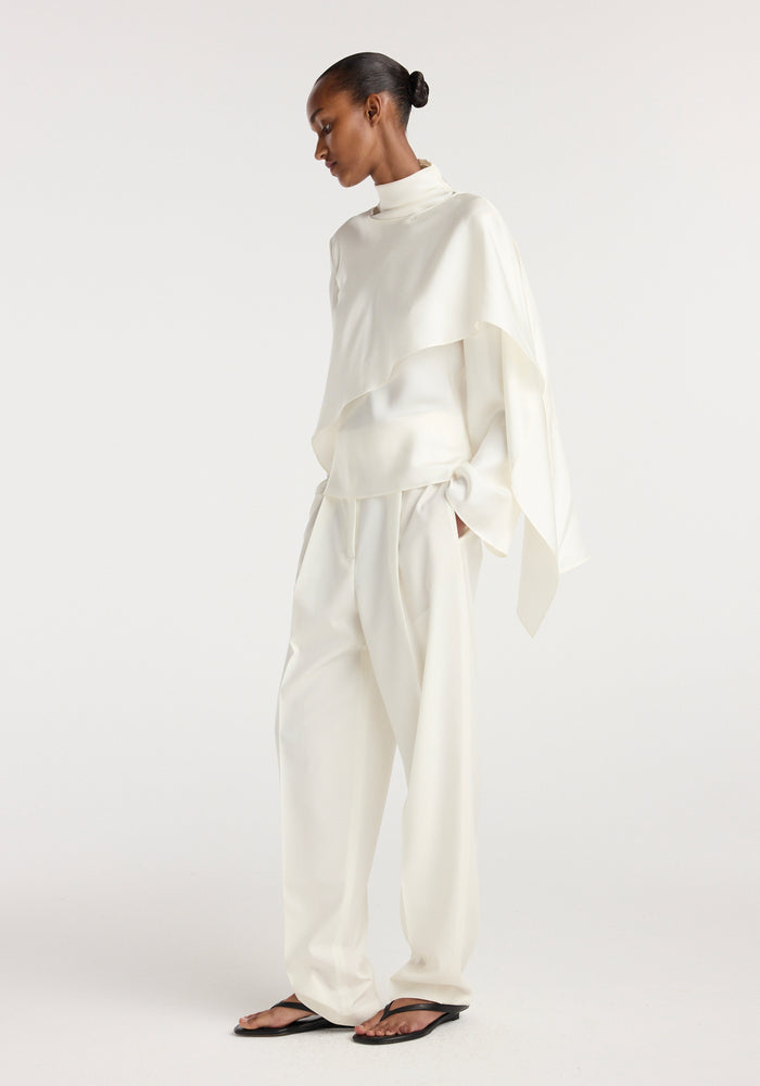 Silk foulard top | cream