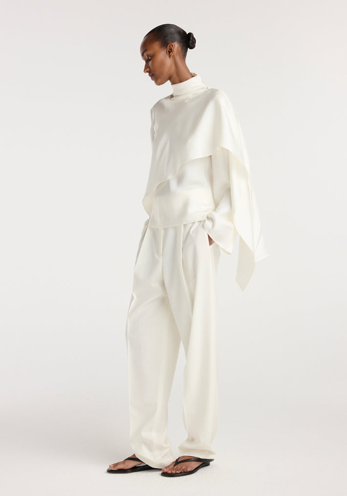 Silk foulard top | cream