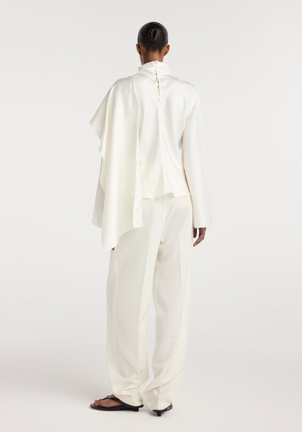 Silk foulard top | cream
