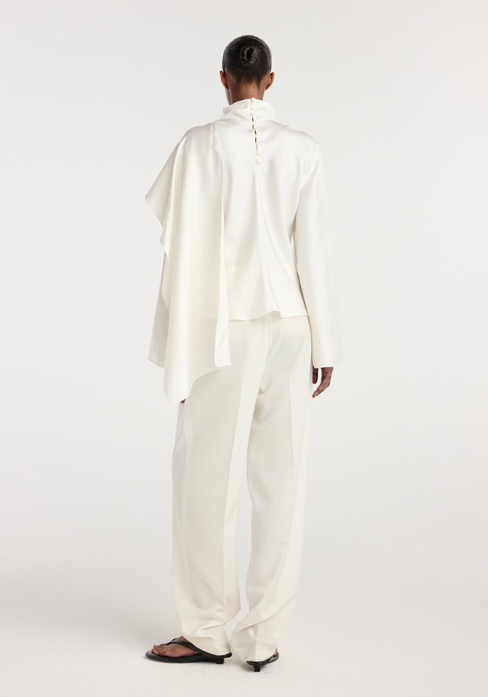 Silk foulard top | cream
