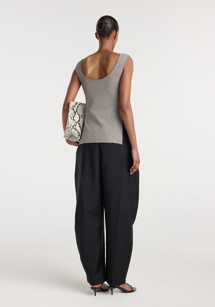 Long knitted bustier top | taupe melange