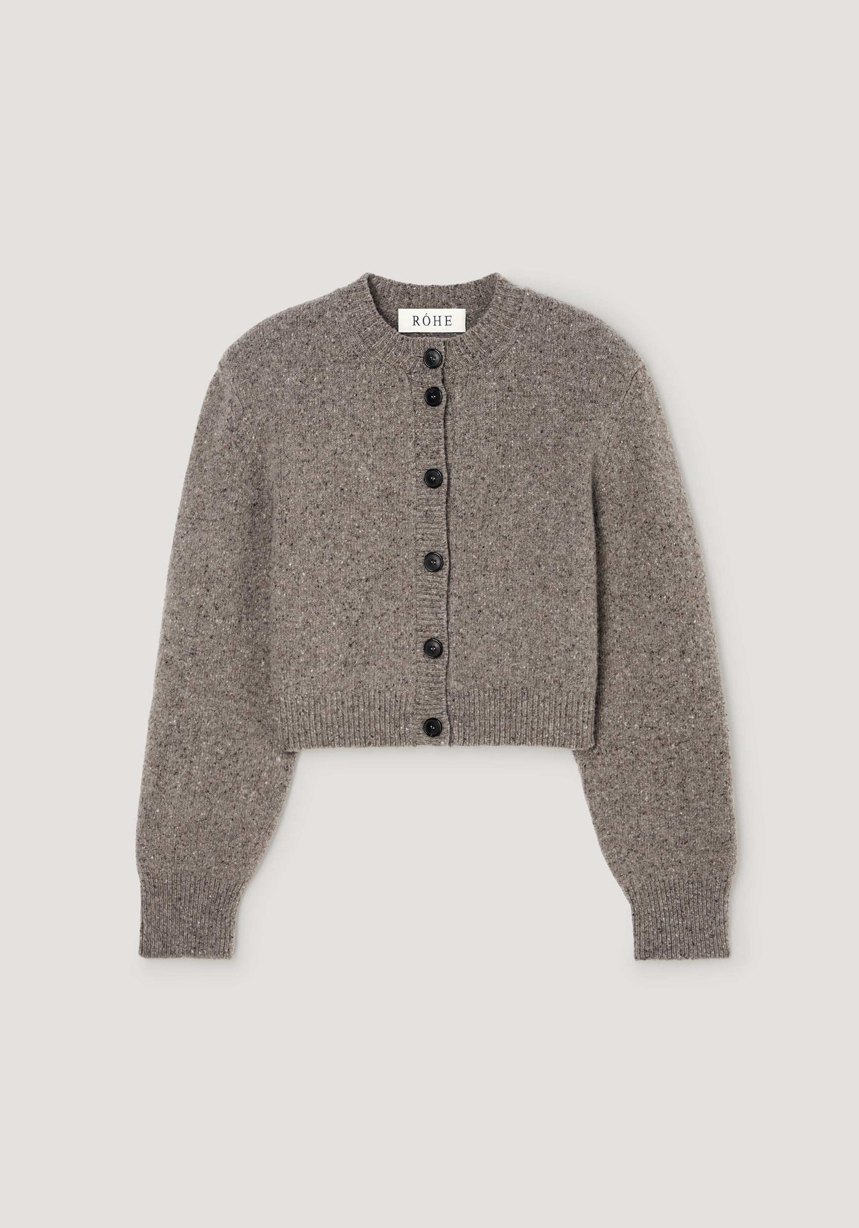 Statement mouliné cardigan | dark taupe melange