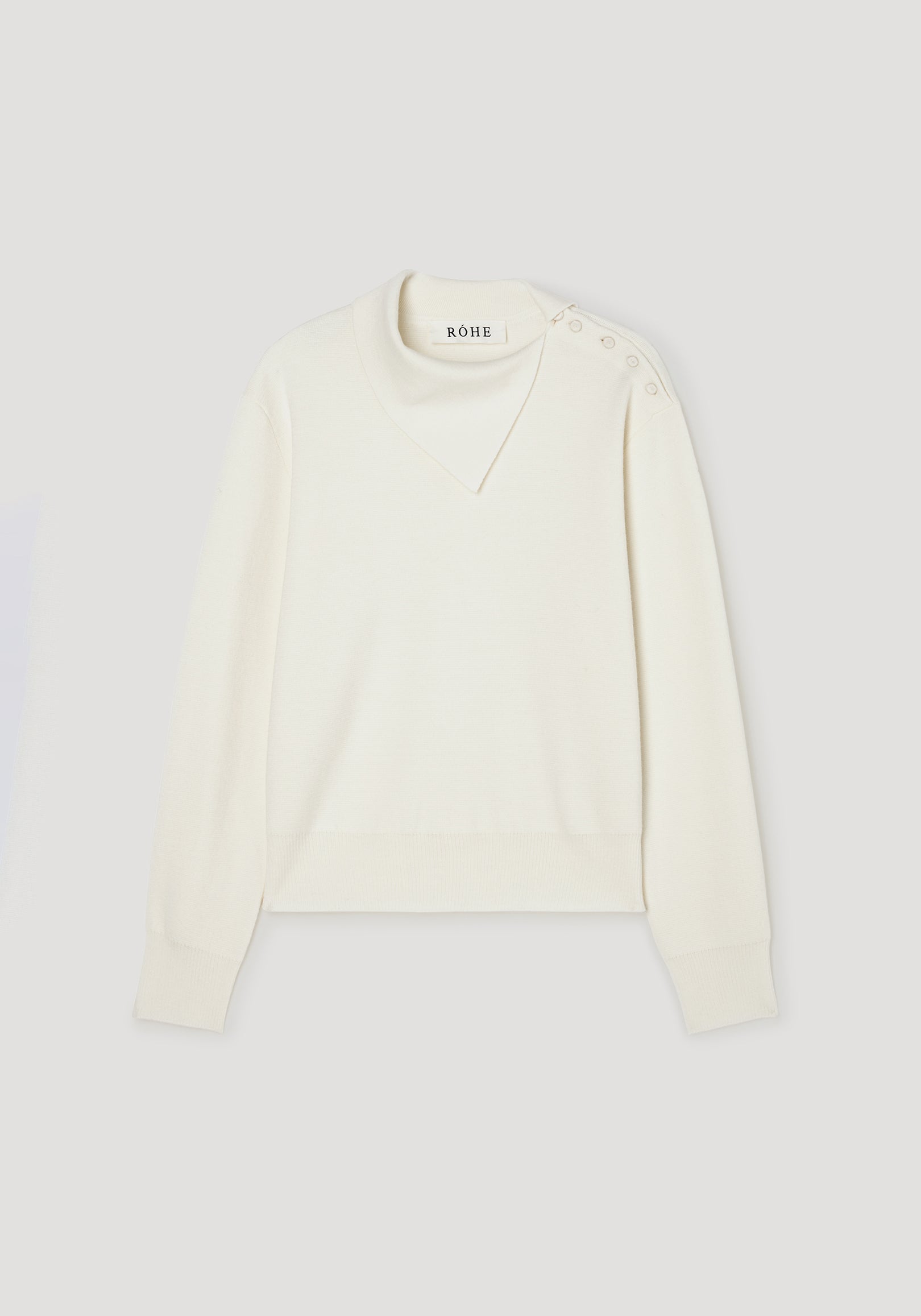 Uneven collar polo | off white
