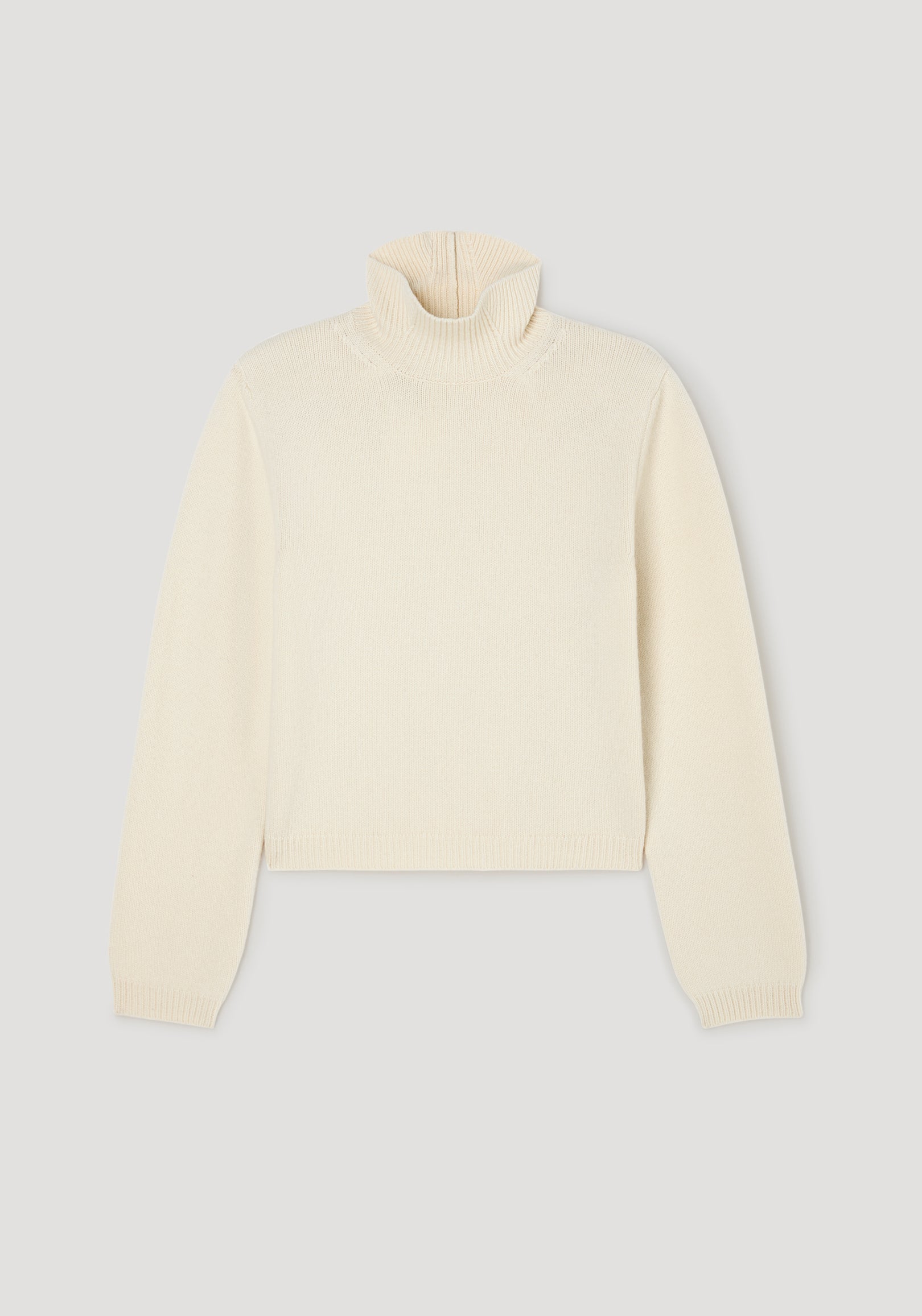 Statement shoulder cropped turtleneck | cream