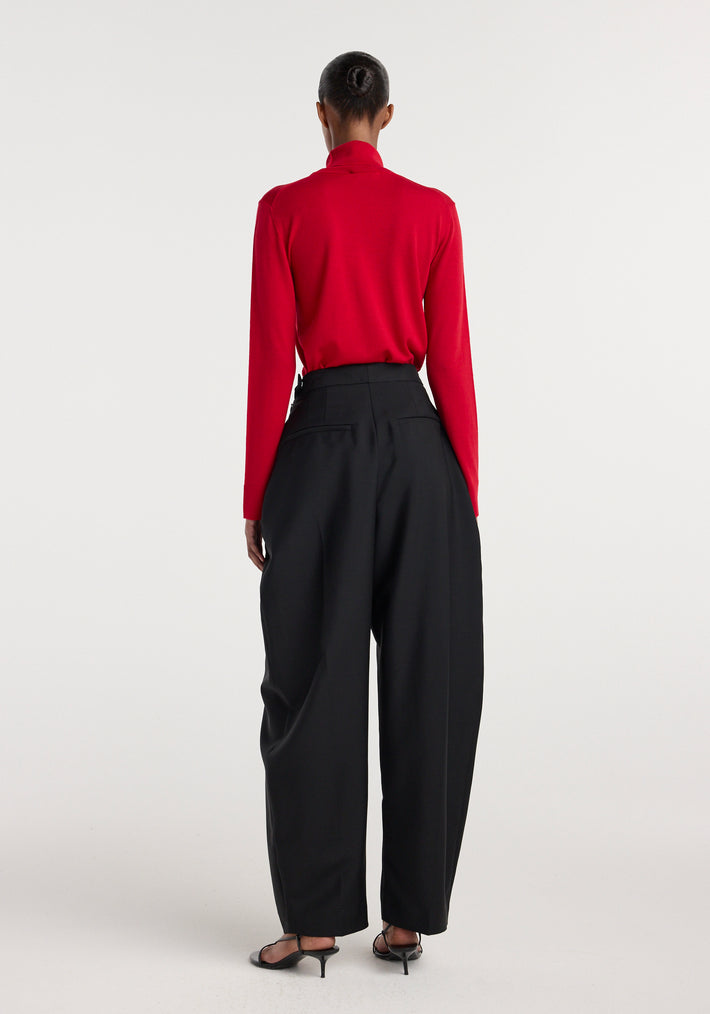 Fine-knit wool cashmere turtleneck | red