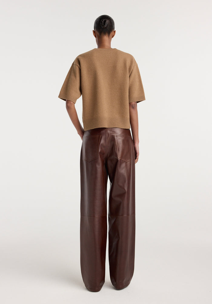 Bruun - Signature baggy leather trousers | tobacco