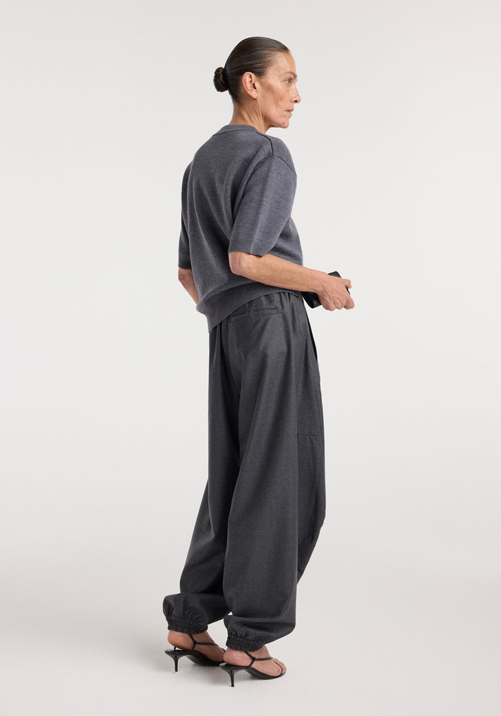 Balloon track pants | dark grey melange