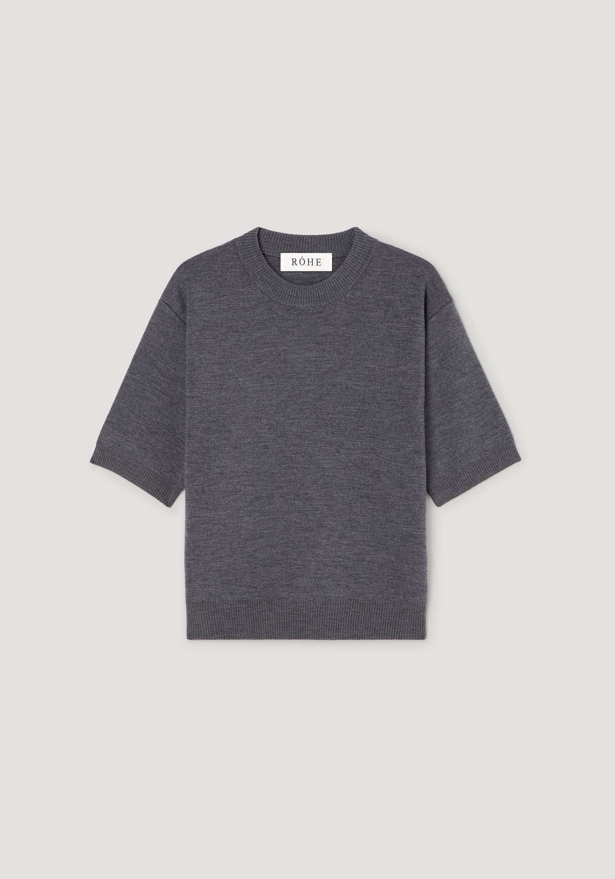 Compact knitted top | dark grey melange