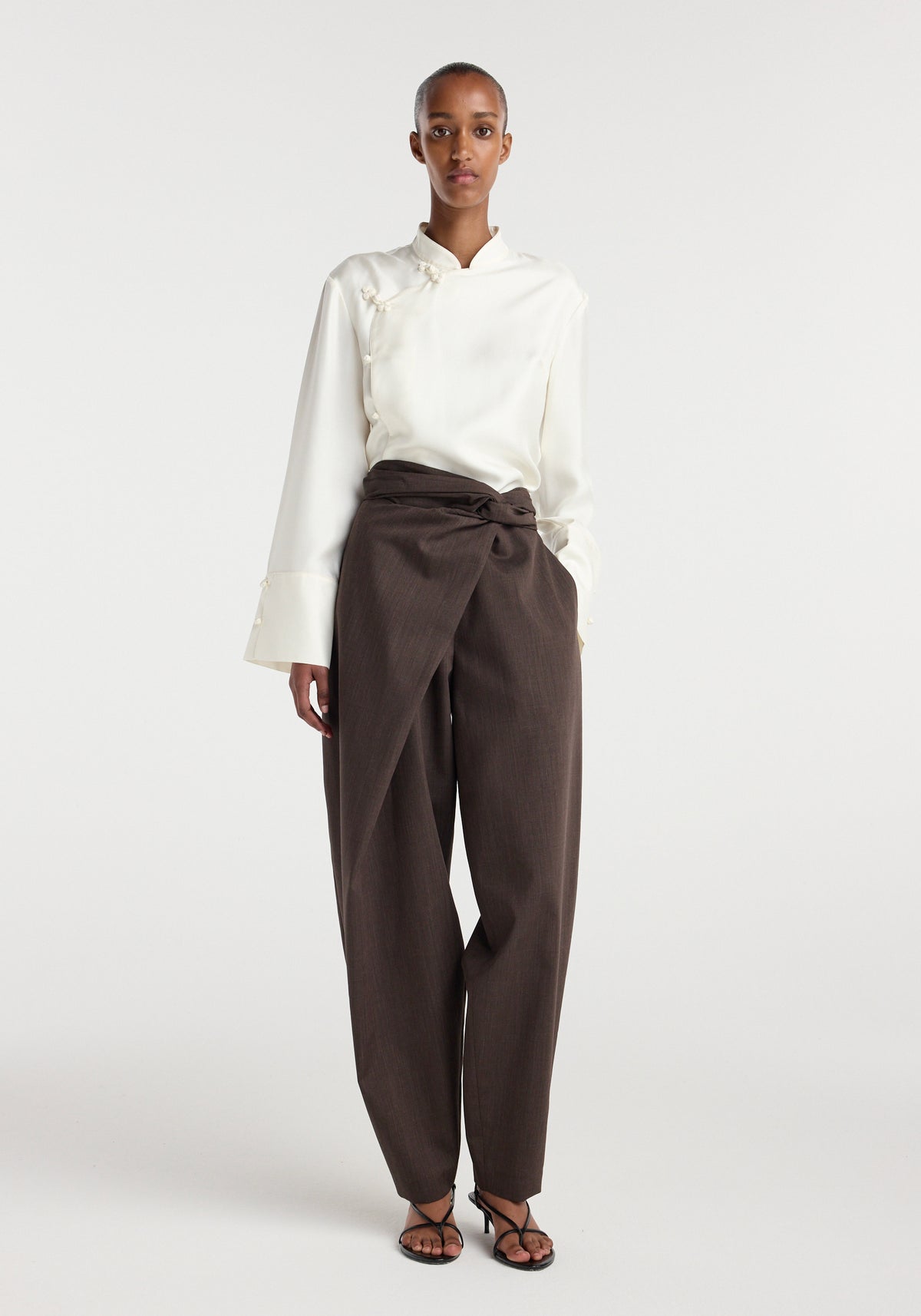 Sarong knot trousers | dark brown