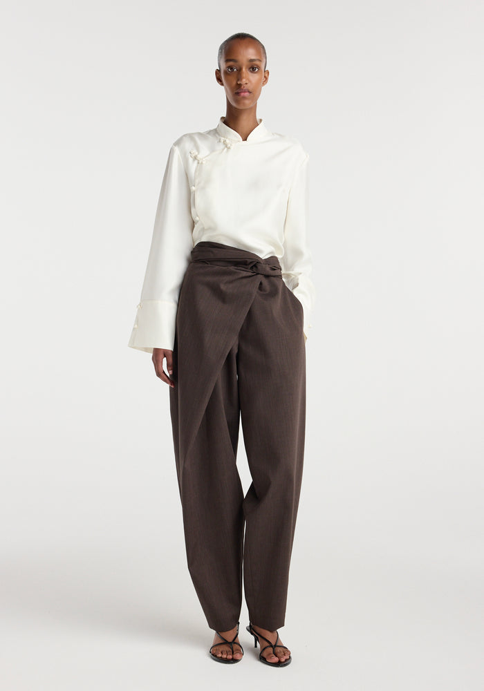 Sarong knot trousers | dark brown