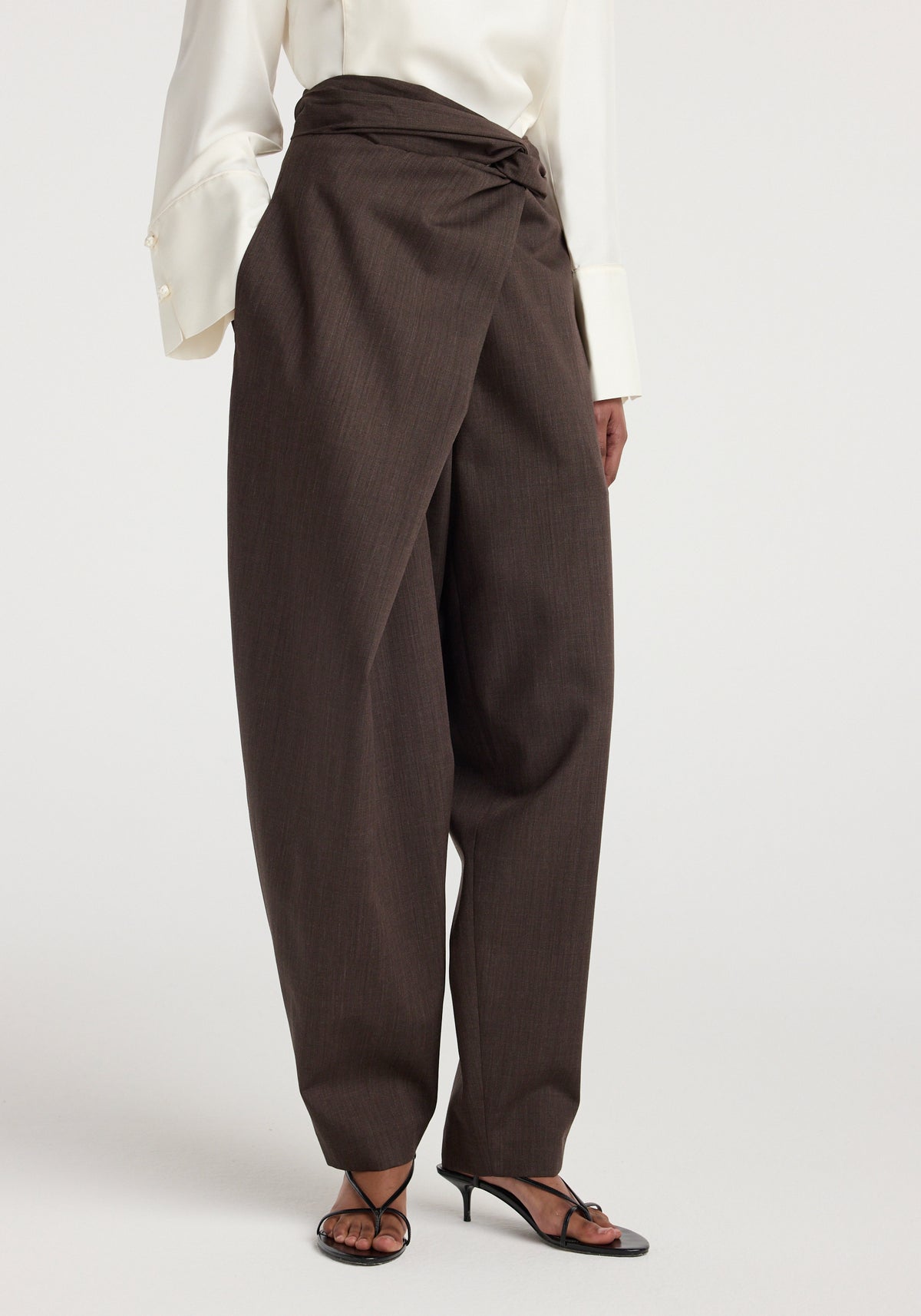 Sarong knot trousers | dark brown