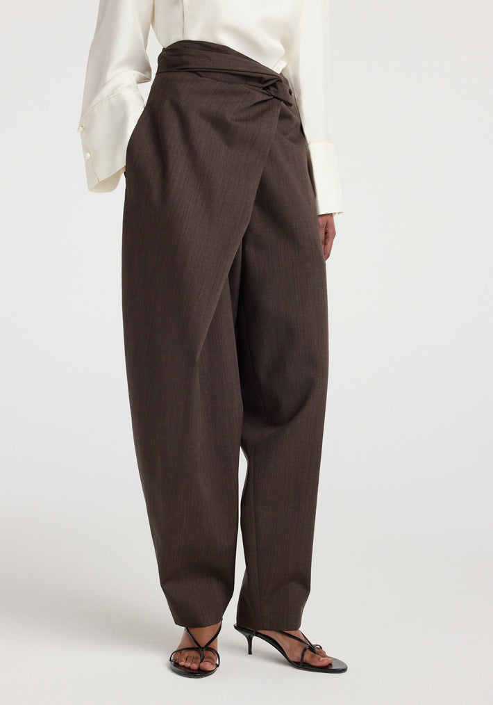 Sarong knot trousers | dark brown